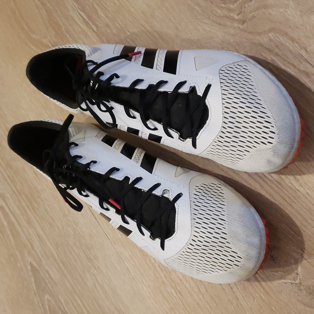 Adidas Boost White and Pink Track Spikes Shoes- Men's 10, Womens 11.5